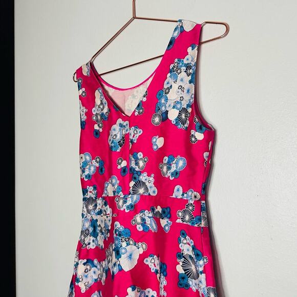 DIANE VON FURSTENBERG Pink Floral Sleeveless Crewneck Topanga Mini Dress Size 4 - Picture 7 of 12